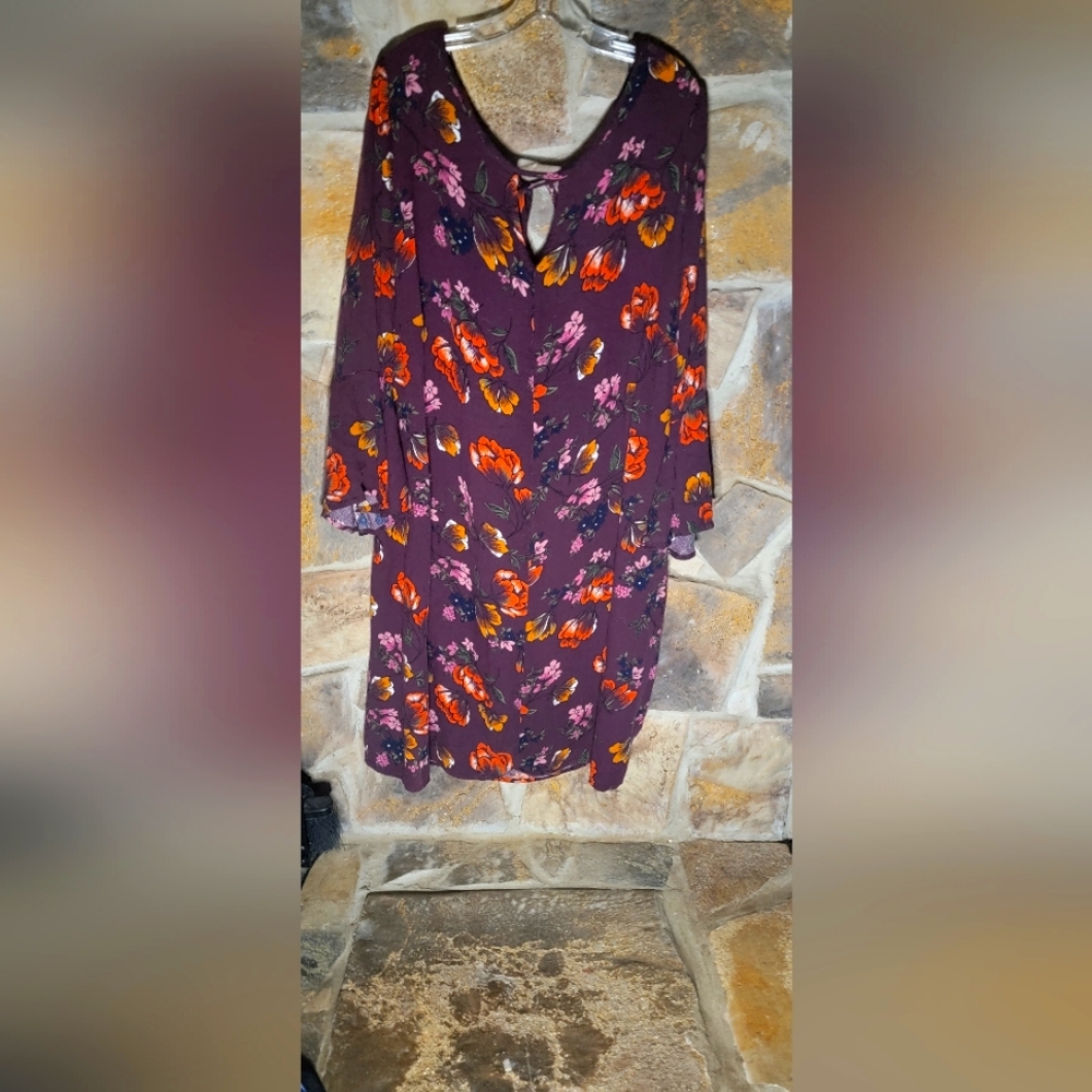 Terra&sky dark purple floral dress
